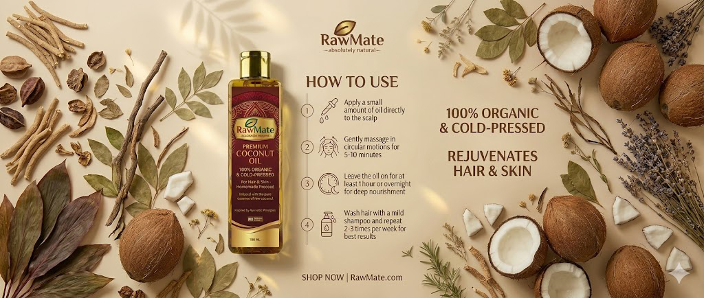 RawMate 10 percent organic 18 herbs hair oil for hair growth